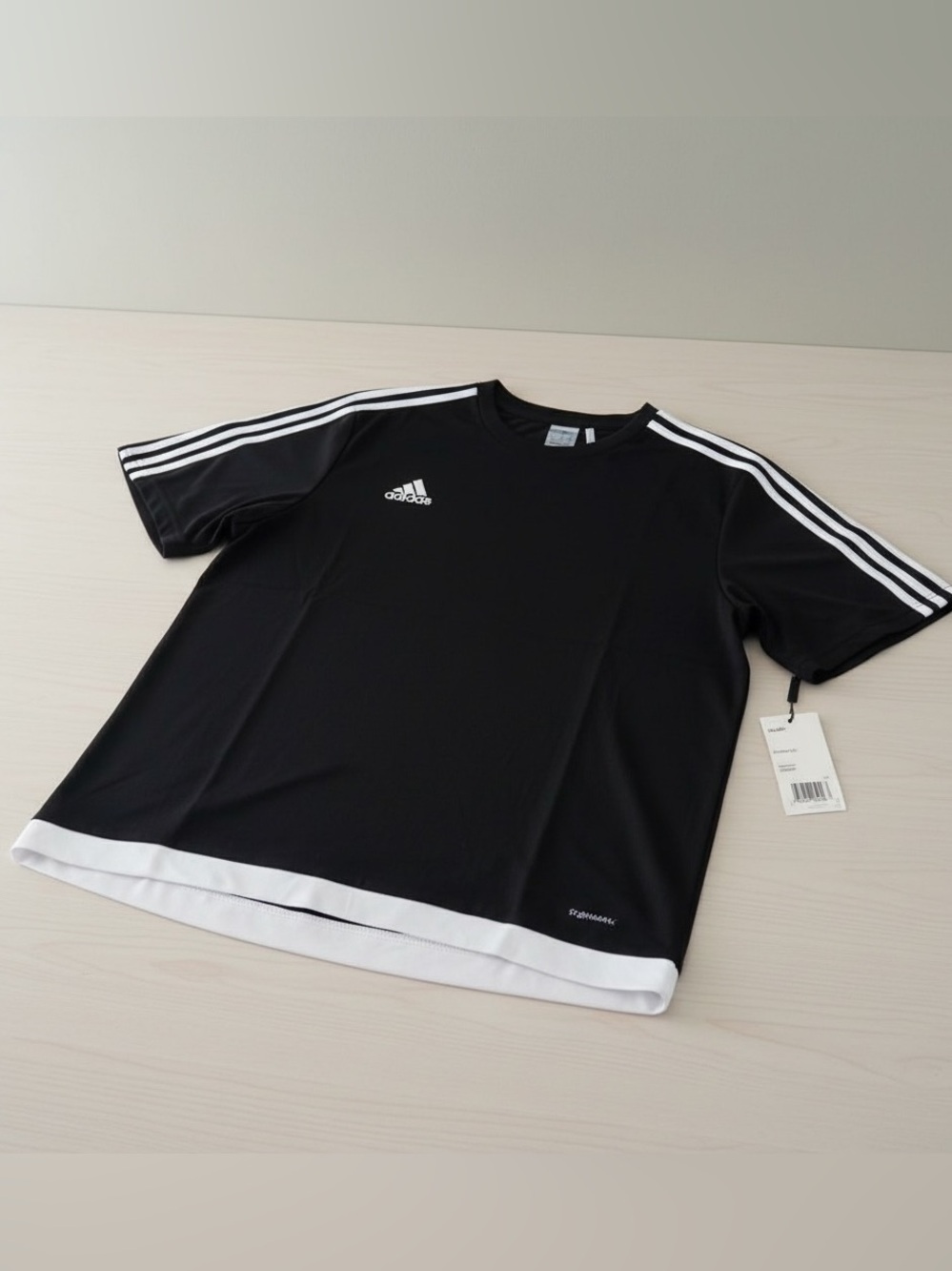 Adidas Climalite Soccer Jersey Black White Short Sleeve XL